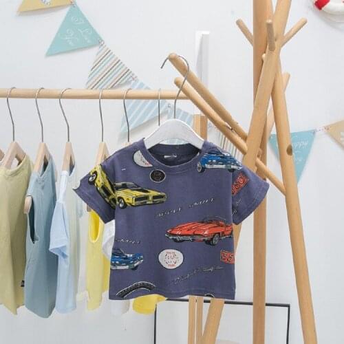 Baby Boys and Girl Cotton T Shirt 2020 Summer New Childrens Cartoon Print T Shirt Baby Clothes Kids Boys Top Tees 2-7 Years