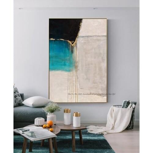 Oil painting on canvas Handmade canvas painting wall painting for living room large blue pinturas al ole art picture home decor