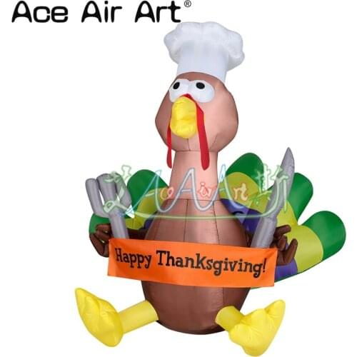 Easy set up and take away happy thanksgiving inflatable turkey