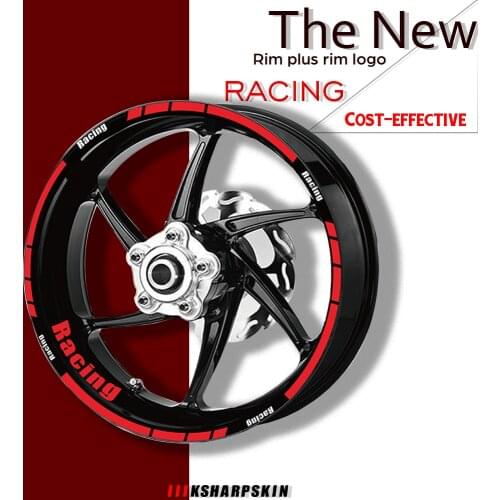 Motorcycle Tire wheel logo stickers reflective stripe moto decals17 inch universal for Honda Yamaha BMW KTM Ducati Suzuki Racing