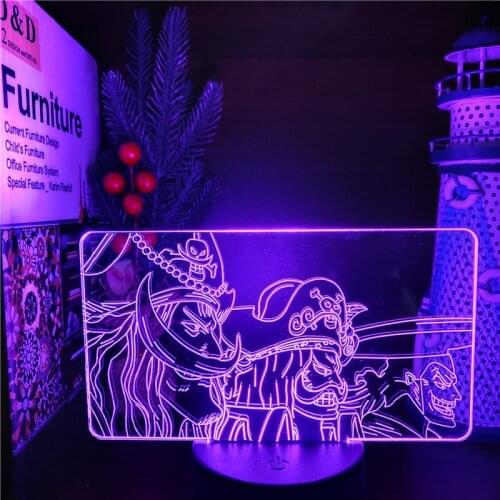 One Piece Edward Newgate 3D Night Light Gol·D·Roger Anime Figure Lampara LED Bedside Decoration Lighting Manga Lampe Sunset Lamp