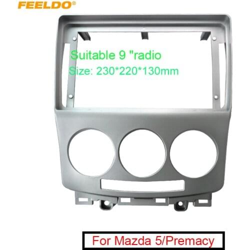FEELDO Car Stereo Audio Fascia Frame Adapter For Mazda 5/Premacy For I-max 9" 2Din DVD Panel Bezel Frame Trim Kit #FD6336