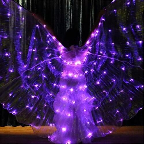 K03 Party led costumes 4 colors change colorful led light cloak bellydance wings luminous glowing dance dress bar perform cloak