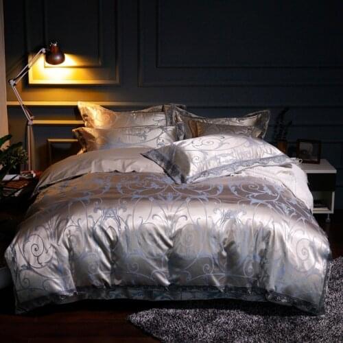 Luxury European Style Embroidery Lace Satin Jacquard Silk/Cotton Bedding Set Duvet Cover Bed Linen Bed sheet Pillowcases