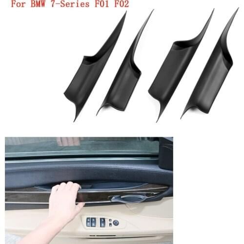 Car Interior Door Handles Front Rear Left Right Inner Doors Panel Handle Bar Pull Carrier Trim Cover For BMW 7-Series F01 F02