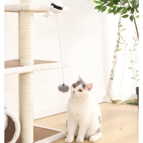Cat Tumbler Swing Toy Kitten Interactive Balance Car Cat Chasing Cat Ball Toy and Catnip Fun Smart Pet Toy Lifting Ball Electric