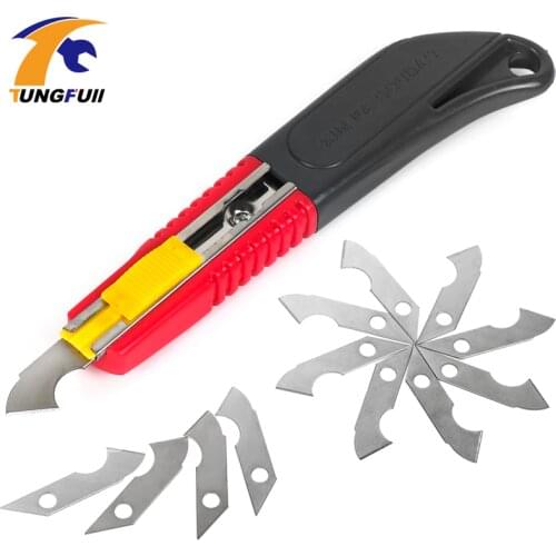 Tungfull Knives Tool Sets With 10pcs Blade Chisel Tool Steel For Cutting Plastic Sheets Cutti PMMA ABS Board Acrylic THG890