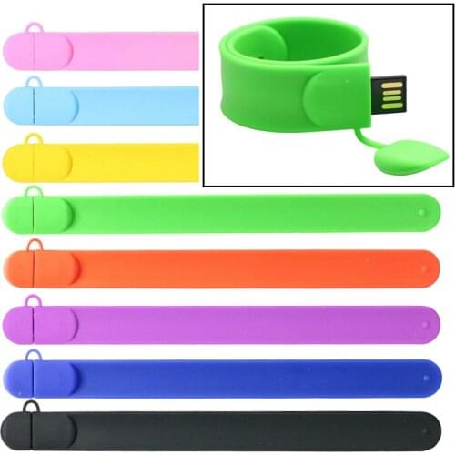 Colorful Wristband Flash Usb 4GB 8GB 16GB 32GB 64GB 128GB Pen Drive Flash Memory Stick USB Flash Drive Bracelet U Disk Pendrive