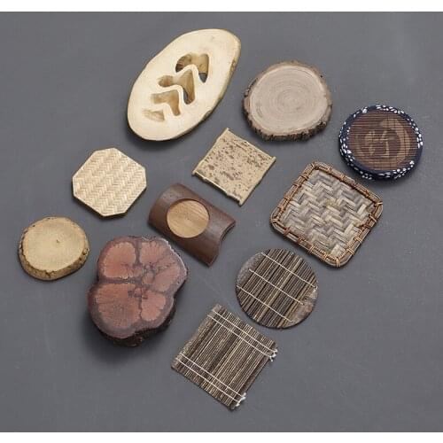 Vintage Wood Coaster Irregular Geometry Shape Insulation Pads Tea Cup Holder Bowl Mat Crafts Home Supplies