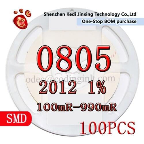 0805 2012 1% SMD resistor 100pcs 0.1R 0.12R 0.15R 0.2R 0.22R 0.24R 0.3R 0.33R 0.36R 0.39R 0.43R 0.47R 0.51R 0.56R 0.62R 0.68R