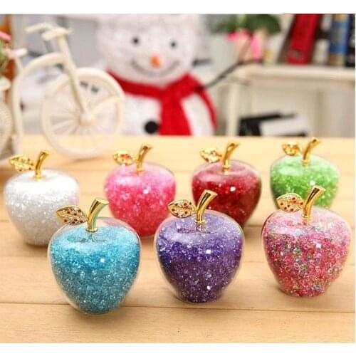 1PC European White Crystal K9 Gold Apple Gift Box Home Decoration Christmas Creative Gifts Christmas Gifts LH 001