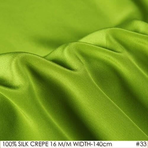 100% SILK CREPE DE CHINE 140cm width 16momme 100% Pure Silk Fabric Evening Dresses Sewing Material Lime NO33