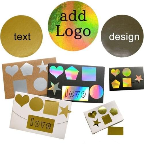 100Pcs Diy Customize Laser shiny matte glossy material design your own logo special any shape round Square heart 1 inch