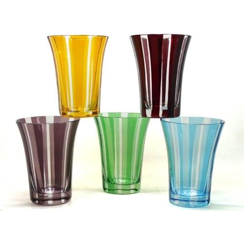 Striated Simple High Quality Edo Kiriko Glassic Old-Fashoned Hand Cut Glass , Japanese Style Whiskey Beer Wine Cup 2 Order