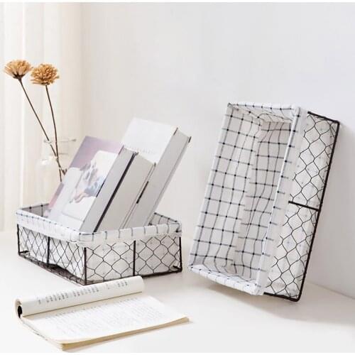 30x20x10cm Iron Rack Storage Box with Art Cloth for INS Photography Accessories Props Beautify Photo Background Backdrops Tools