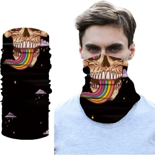 3D Rainbow Skeleton Mask Bandana Mascarillas Neck Gaiter Cycling Face Mask Hiking Scarves Headband Ski Balaclava Bufanda Hombre