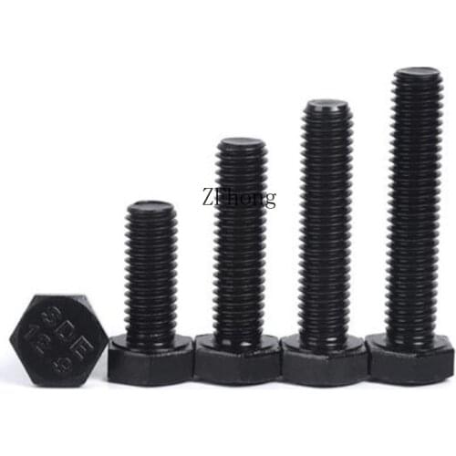 5-10pcs DIN933 m4 m5 m6 m8 m10 Carbon Steel 12.9 Grade Hex Bolts High Strength International Standard Hex Screws