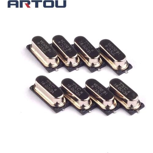 50PCS 16.000 MHZ SMD-2 HC-49S SMT 16.000MHZ 16MHZ 16M Quartz Crystal Crystal Resonator