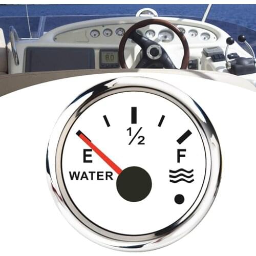 52mm Water Level Gauge 0-190 Ohm Switchable 240-33 Ohm Water Tank Level Meter Waterproof Boat Car Gauges with Alarm