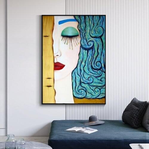 5D DIY Diamond Painting Classic Artist Gustav Klimt Kiss Tear Abstract Oil Painting Diamond Embroidery Diamond Mosaic Home Decor