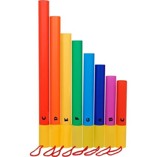 8Pcs Kids Musical Instrument Toys 8 Tones Sound Tube Percussion Instrument Colorful Quality Childrens Early Education Gift Toys