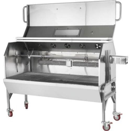 Free shipping by sea supper quality automatic outdoor gas and charcoal BBQ grill with lid