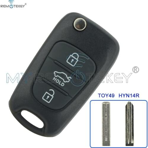 Remtekey Flip remote key shell case 3 button HYN14R for Hyundai I20