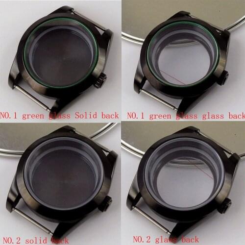 40mm Black PVD Stainless Steel Case Fit 24 Jewels NH35 NH35A NH36 NH36A MIYOTA Automatic Movement Sapphire Crystal