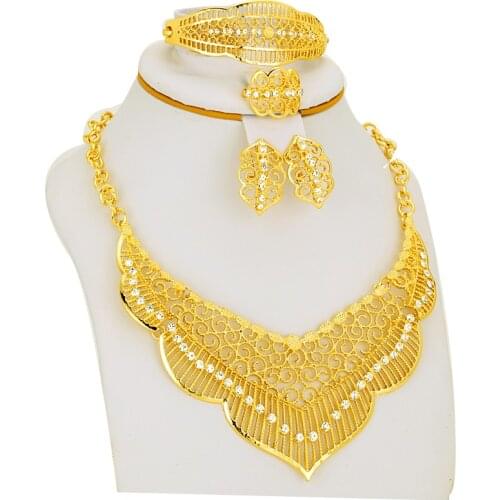 White Color Stone Ethiopian/Eritrea/Habesha Chokers Yellow Color Sets Jewelry For Earring/Necklace Women Gift Gold Color