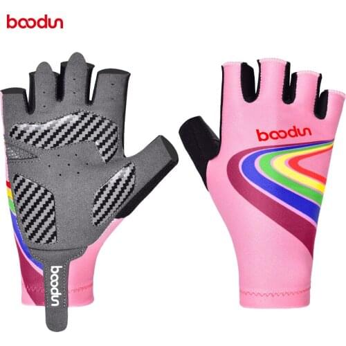 BOODUN Summer Kids Cycling Gloves Half Finger Shockproof Breathable Lycra climbing Non-slip Bicycle Sports Cycle Gloves