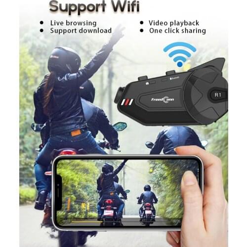 Freedconn WiFi Motorcycle DVR Dash Cam 1080P Full HD Waterproof Camera Logger Recorder Riders Bluetooth Helmet Intercom Headset