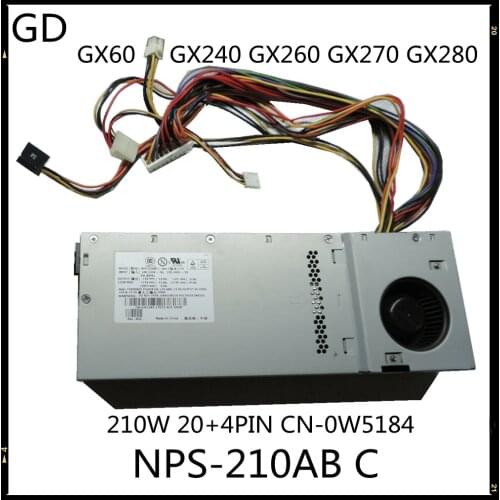 GD NEW Original For Dell GX60 GX240 GX260 GX270 GX280 Power Supply 210W 20+4PIN CN-0W5184 NPS-210AB C NPS-180BB U1806F3 U2106F3
