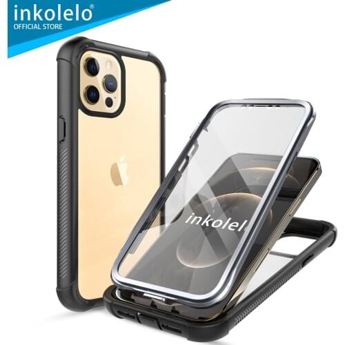 Inkolelo iPhone 12 Pro Case Built in Screen Protector 360 Degree Heavy Duty Dropproof Shockproof Full Body Protective Cover