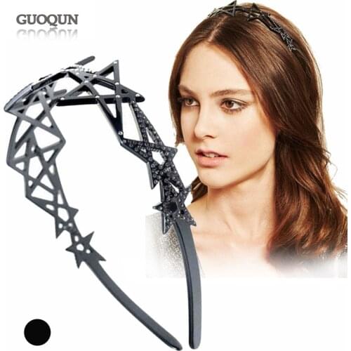 Retro Hair Accessory - Star French Design Headband - Cellulose Acetate Hair Band for Women Lady Hair Jewelry Ornament Tiara Wear