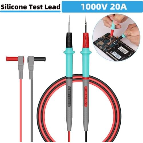 Newest Super Silicone Test Pen Test Lead Kit To Test Cable Replaceable Multimeter Probe Test Wire Probe Alligator Clip 1000V 20A