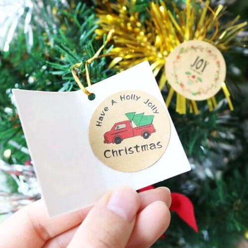 120pcs Christmas Seal Sticker Joy Christmas Tree Truck Self Adhesive Sticker Paper Label Kids DIY Gift Box Baking Stickers