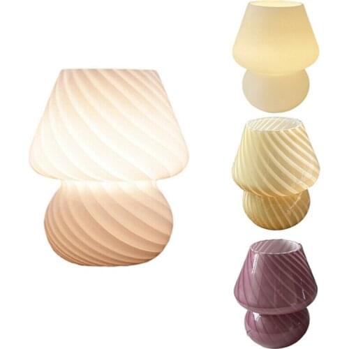 Hand Blown Glass Table Lamp Bedside Desk Lamp with Shade for Home Decoration