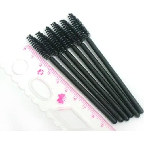 Navina 50 PCs Black MicroBrush Disposable Eyelash Brushes Black Mascara Wand Applicator Brush False Eyelash Brushes