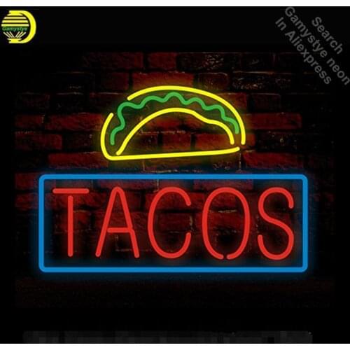 Neon Sign for Tacos Neon Bulb Sign Business Advertise Neon Tube Sign Commercial Light handcraft Publicidad Lamps Store Displays
