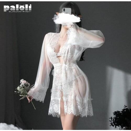 Sexy Lingerie Summer Silk Nightgown Women Babydoll Nightie Comfortable Satin Homewear Lace Bikini Night Dres Sleepwear Nightwear