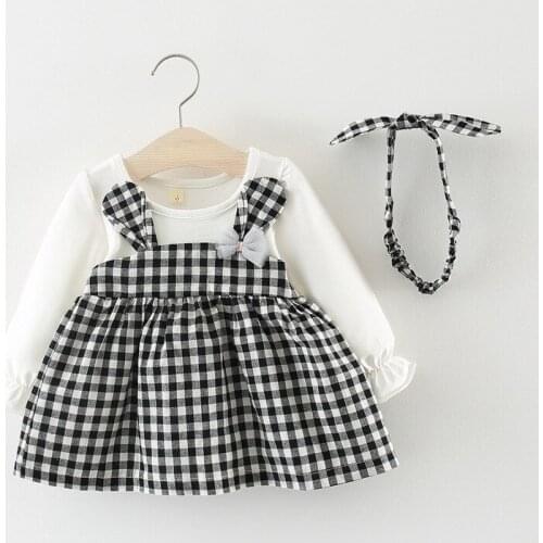 LZH New Newborn Baby Clothes 2021 Autumn Winter Baby Plaid Princess Dresses For Baby Girls Long Sleeve Dress Infant Party Dress
