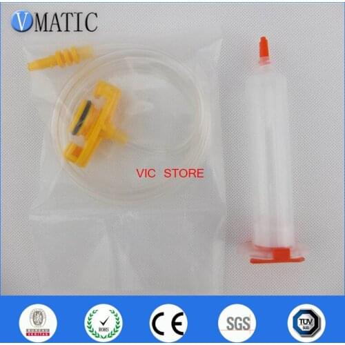 High Quality 10 Sets Glue Dispensing Pneumatic Syringe 55cc 55ml Barrel Adapter Assembly & Syringe Barrel