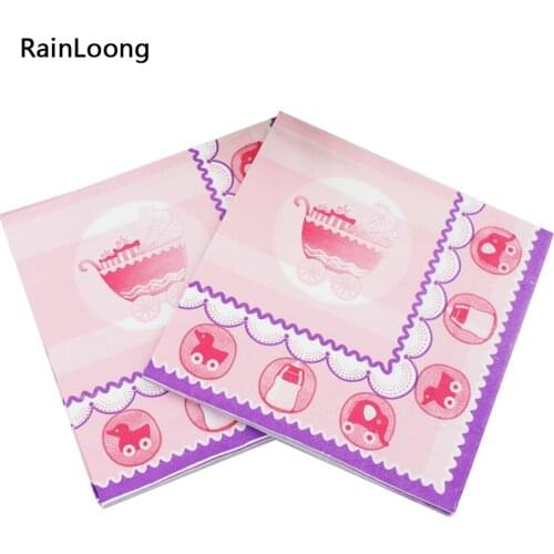 [RainLoong] Pink Paper Napkin Festive & Para Festas Tissue Decoration Servilleta 33cm*33cm 1 pack (20pcs/pack)