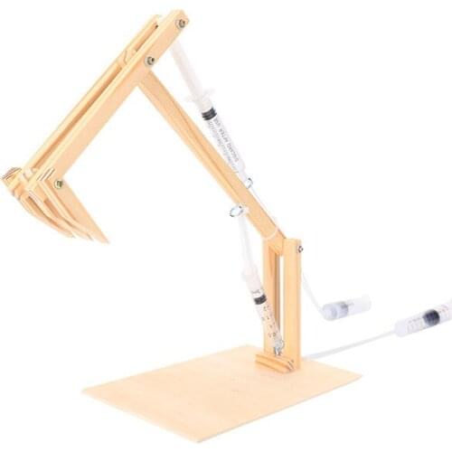 Homemade air hydraulic piston excavator technology small invention DIY scientific experimental model manual materials