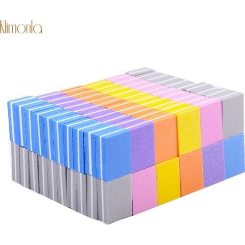 100pcs/lot Sponge Nail File Nail Art Care Tools Double Side Nail Sanding Polishing Grinding Blocks For Manicure and Pedicure