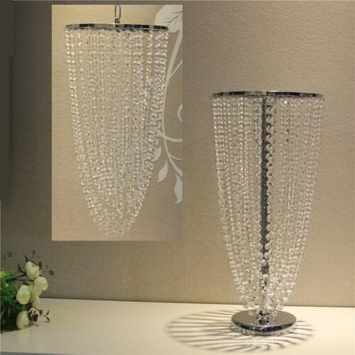 Wedding Flower Rack Crystal Table Centerpieces Candle Holder Haning Ceremony Pavilion Decor Bead Curtain Pendant