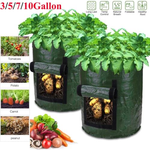 Planting Woven Fabric Bags Potato Cultivation Garden Pots Planters Vegetable Planting Bags Grow Bag Farm Home Garden Tool D30