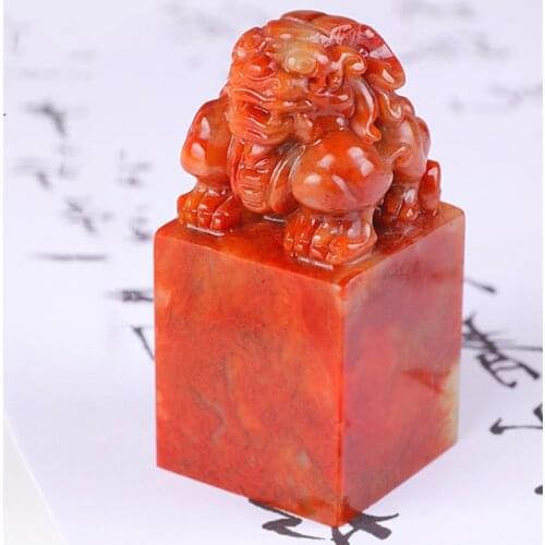 Custom Name Seal Stone Lion Seal Carving Chinese Stone Square Seal With Your Name Hand Engraved Custom Made Seal Set
