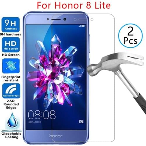 Tempered glass screen protector for honor 8 lite case cover on honor8lite honer onor hono 8lite light protective phone coque bag