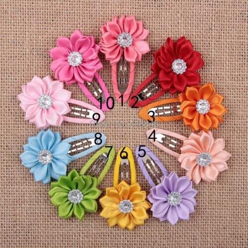 Shaped Satin Ribbon Flower Hair Clips.free Shipping Mix 30pcs Jewelry Floral Infant Baby Hair Pin Summer Headwear
